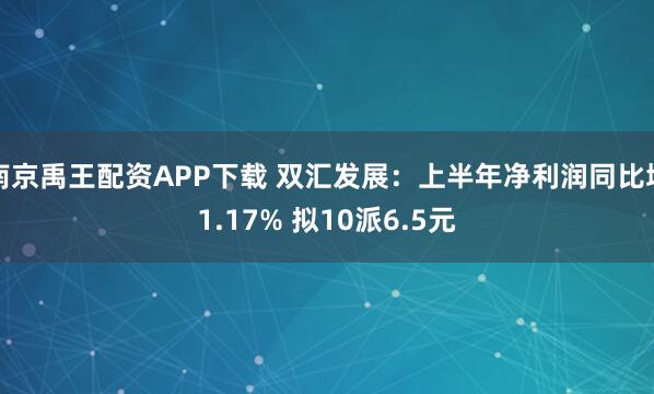 南京禹王配资APP下载 双汇发展：上半年净利润同比增1.17% 拟10派6.5元